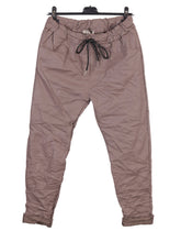 Italian Wet Look Stretch Magic Trousers - Tea Pink