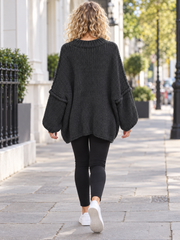 Italian Relaxed Fit Mohair Jumper - Black