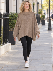 Italian Relaxed Fit Mohair Jumper - Camel