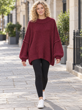 Italian Relaxed Fit Mohair Jumper - Wine