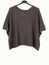 Italian Plain Knitted Batwing Crop Jumper - Dark Grey
