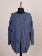 Italian Cable Knitted Batwing Jumper - Denim