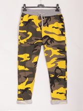 Italian Camouflage Print Cotton Trousers - Yellow