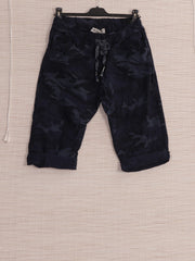 Italian Camouflage Print Knee Length Magic Shorts - Navy