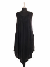 Italian Crochet Detail Handkerchief Hem Dress with Pockets - Black