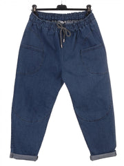 Italian Front Pockets Detail Regular Fit Denim Trousers - Denim