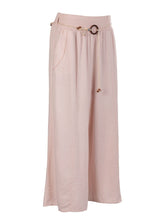 Italian Linen Rope Tie Elasticated Waist Culotte - Baby Pink