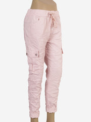 Italian Plain Cargo Magic Pants - Baby Pink