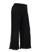 Italian Silk Trouser With Elasticated Waist - Black