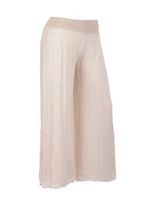 Italian Silk Trouser With Elasticated Waist - Beige