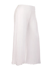 Italian Silk Trouser With Elasticated Waist - White