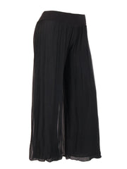 Italian Silk Trouser With Elasticated Waist - Charcoal