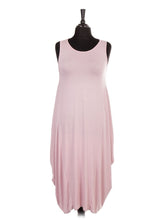 Italian Sleeveless Jersey Parachute Lagenlook Dress - Baby Pink