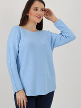 Italian Soft Feel Scoop Neck Jumper - Ice Blue