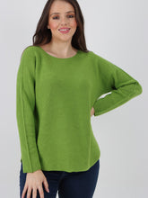Italian Soft Feel Scoop Neck Jumper - Lime Green
