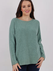 Italian Soft Feel Scoop Neck Jumper - Mint