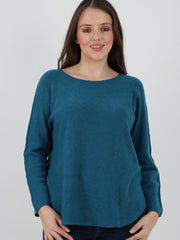 Italian Soft Feel Scoop Neck Jumper - Teal