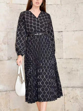 Italian Wrap Over Glittery Detail Pleated Dress With Belt - Silver