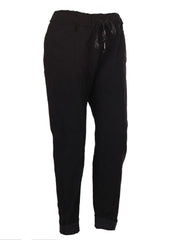 Italian Plain Magic Pants With Side Pockets - Black