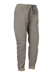 Italian Plain Magic Pants With Side Pockets - Khaki