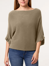 Italian Ruffle Sleeves Batwing Jumper - Camel