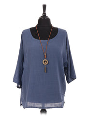 Italian Cotton Top - Denim