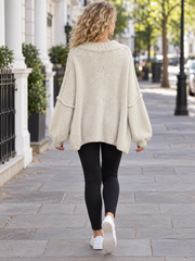 Italian Relaxed Fit Mohair Jumper - Beige