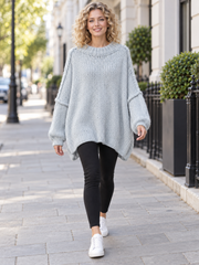 Italian Relaxed Fit Mohair Jumper - Ice Blue