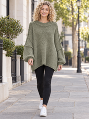 Italian Relaxed Fit Mohair Jumper - Khaki