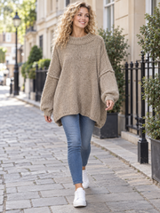 Italian Relaxed Fit Mohair Jumper - Mocha