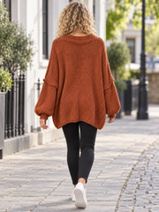 Italian Relaxed Fit Mohair Jumper - Rust