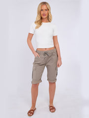 Italian Side Pockets Cargo Magic Shorts - Mocha