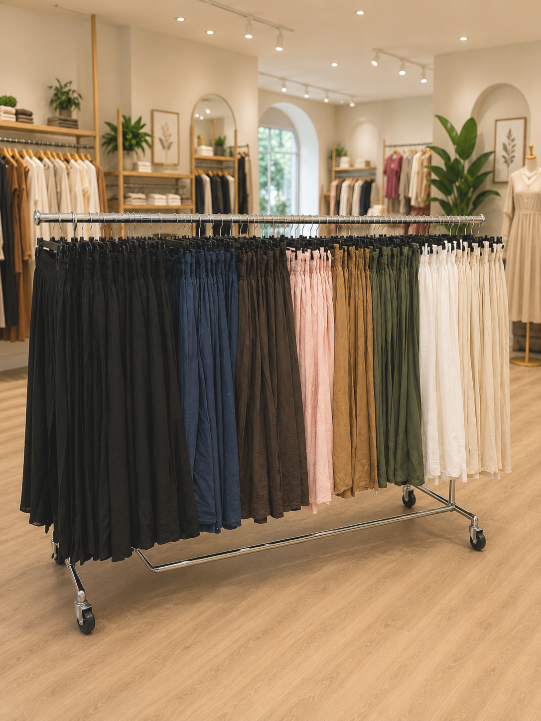 Italian Smocked Waist Culottes Trousers - Chocolate