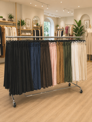 Italian Smocked Waist Culottes Trousers - Chocolate