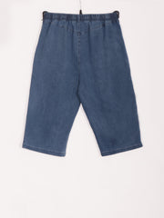 Women Side Pockets Knee Length Stretch Denim Shorts