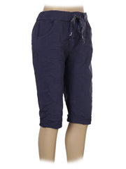 Italian Plain Magic Shorts With Side Pockets -  Navy