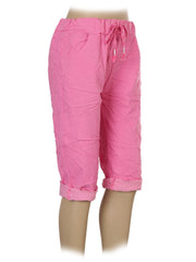 Italian Plain Magic Shorts With Side Pockets -  Pink