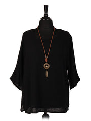 Italian Cotton Top  - Black