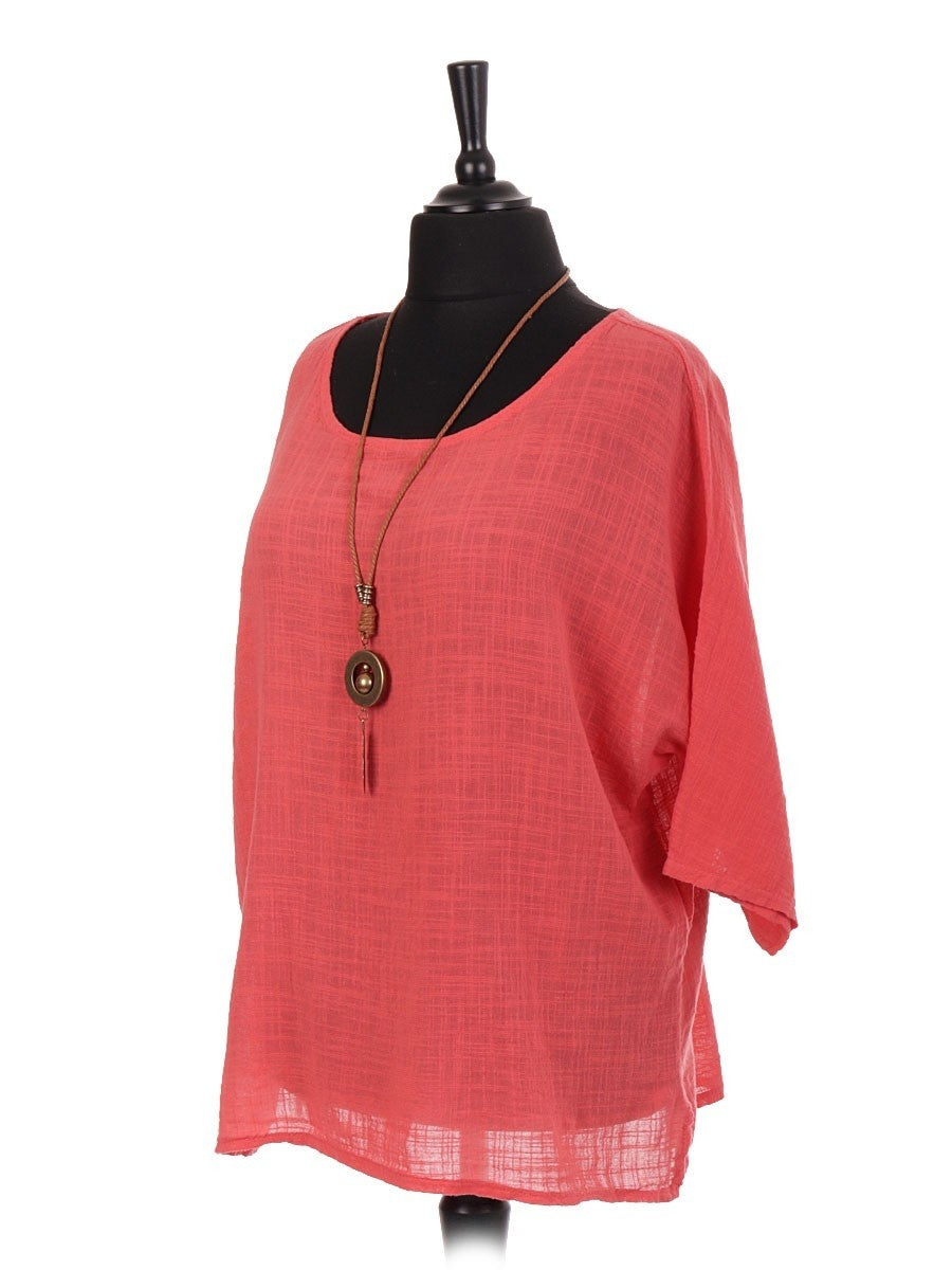 Italian Cotton Top  - Coral