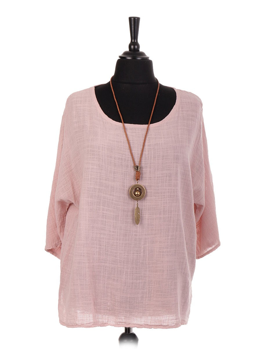 Italian Cotton Top  - Baby Pink