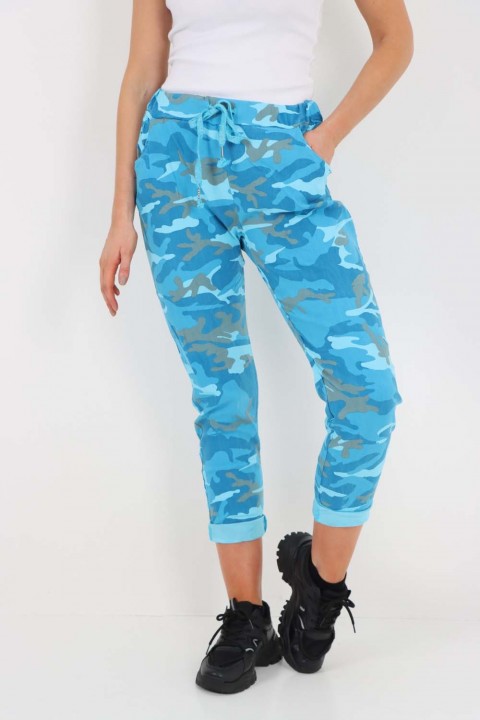 Plus Size Italian Camouflage Print Magic Pants