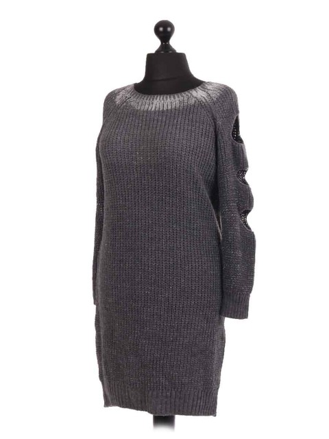 Chunky knitt Slashed Shoulder Jumper