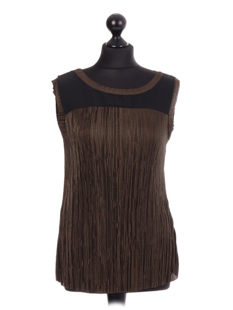 Ladies Crinkle Sleeveless Top