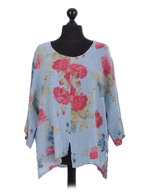 Italian Floral Batwing Short Top