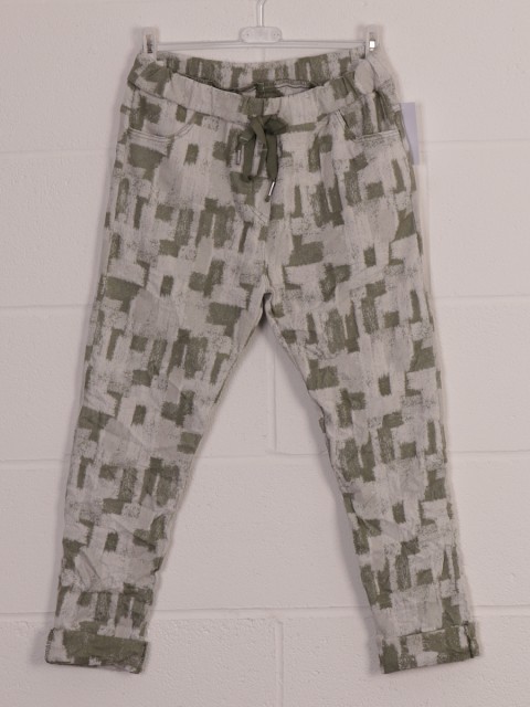 Italian Abstract Pattern Elasticated Magic Pants