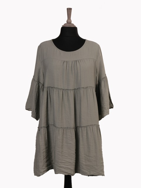 Italian Bell Sleeves Tiered Smock Top