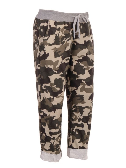 Italian Camouflage Print Cotton Trouser