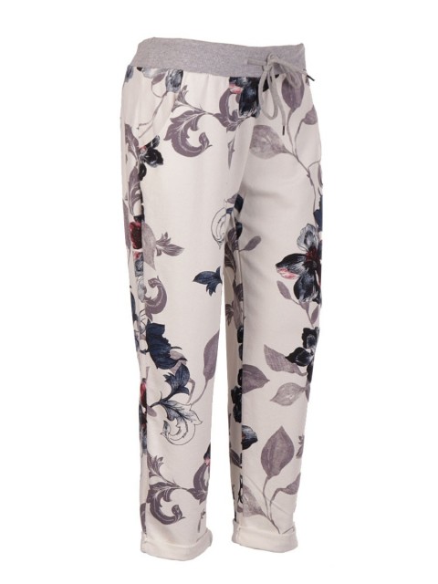 Italian Cotton Floral Print Trouser