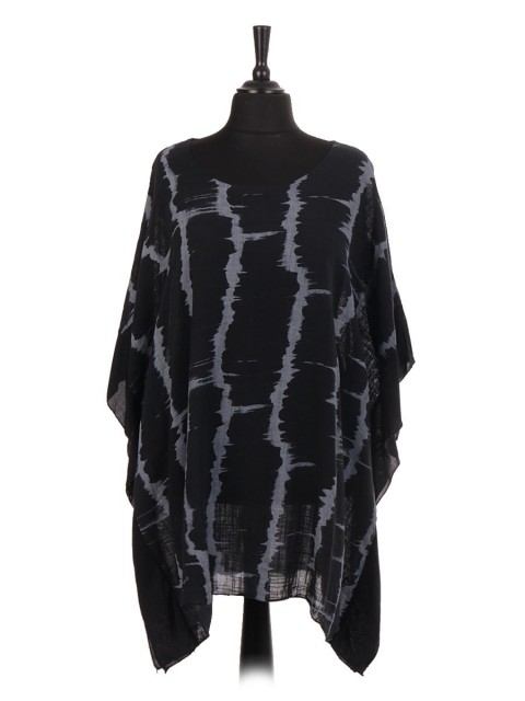 Italian Cotton Tie & Dye Silk Panel Kaftan Top