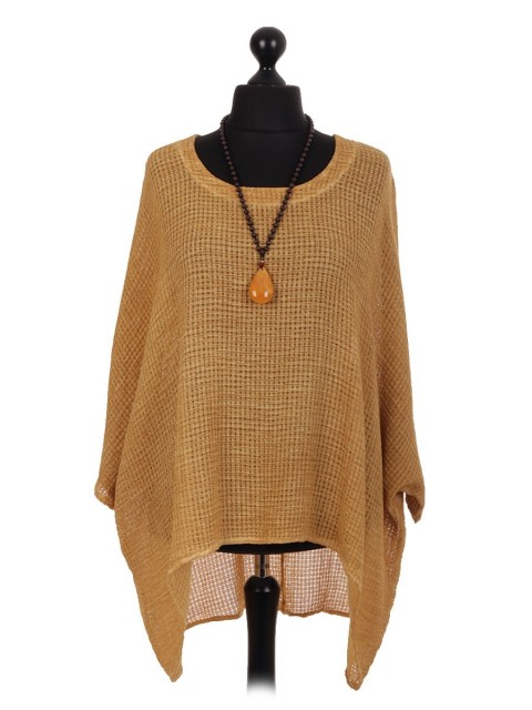 Italian Dip Hem Batwing Necklace Top